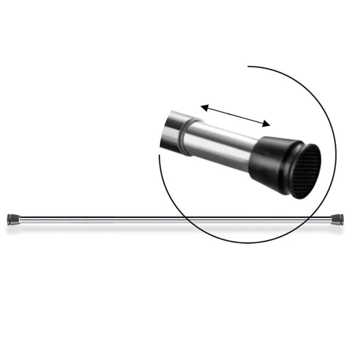 Rust Polished Chrome Adjustable Tension Shower Curtain Rod Poles